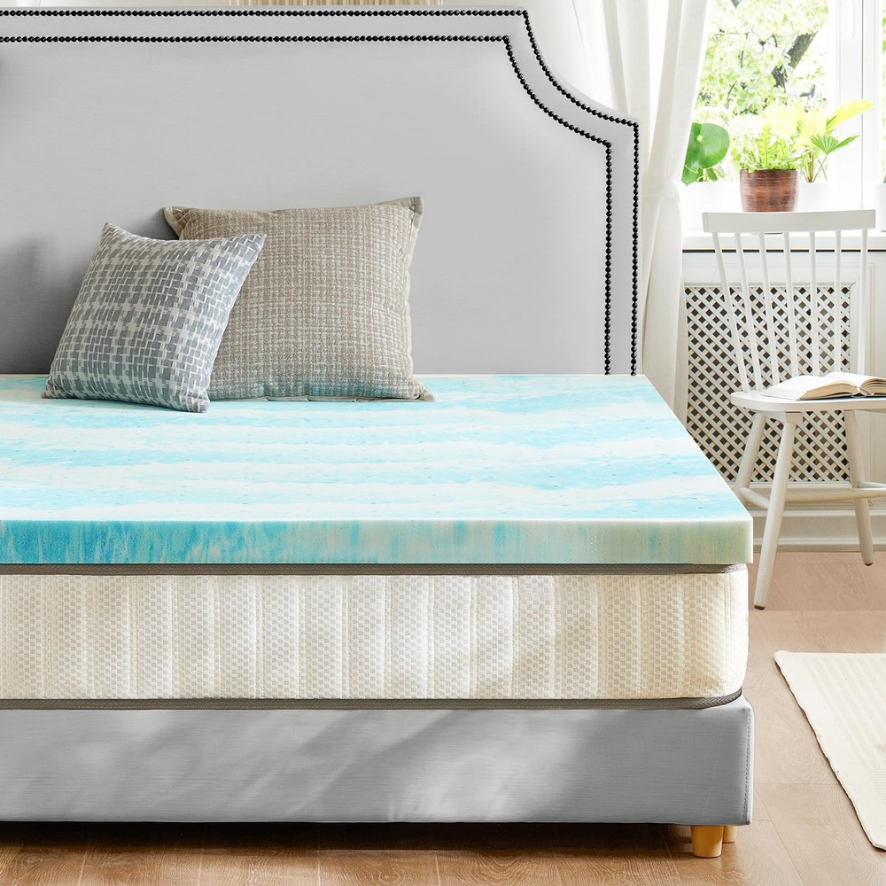 Mattress Topper Full, Cooling Infused Memory Foam Bed Toppers for Full Size B...