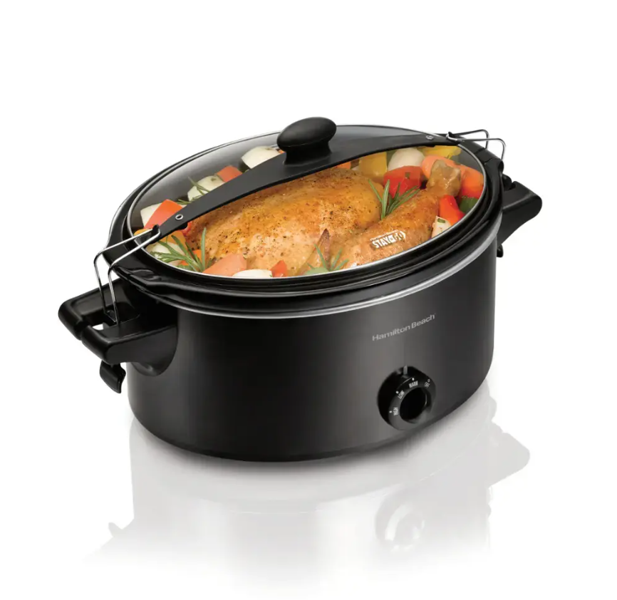 Hamilton Beach 6 Quart Stay or Go Slow Cooker with Locking Lid - Black - Brand New