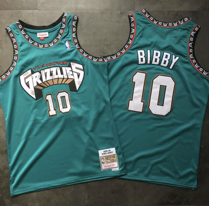 Vancouver Grizzlies Mike Bibby green regular season basketball retro jersey
