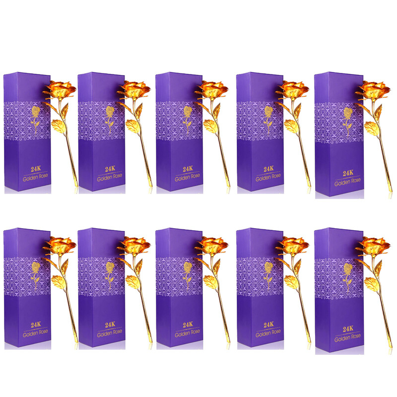 Valentines Day Gift for Her, Gold Rose Christmas Flower, 24k Golden Dipped Rose-image