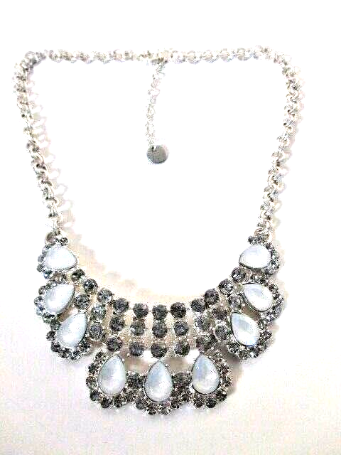 Abercrombie & Fitch Womens Ice Princess Opal Teardrop Crystal Necklace New With Tags 120