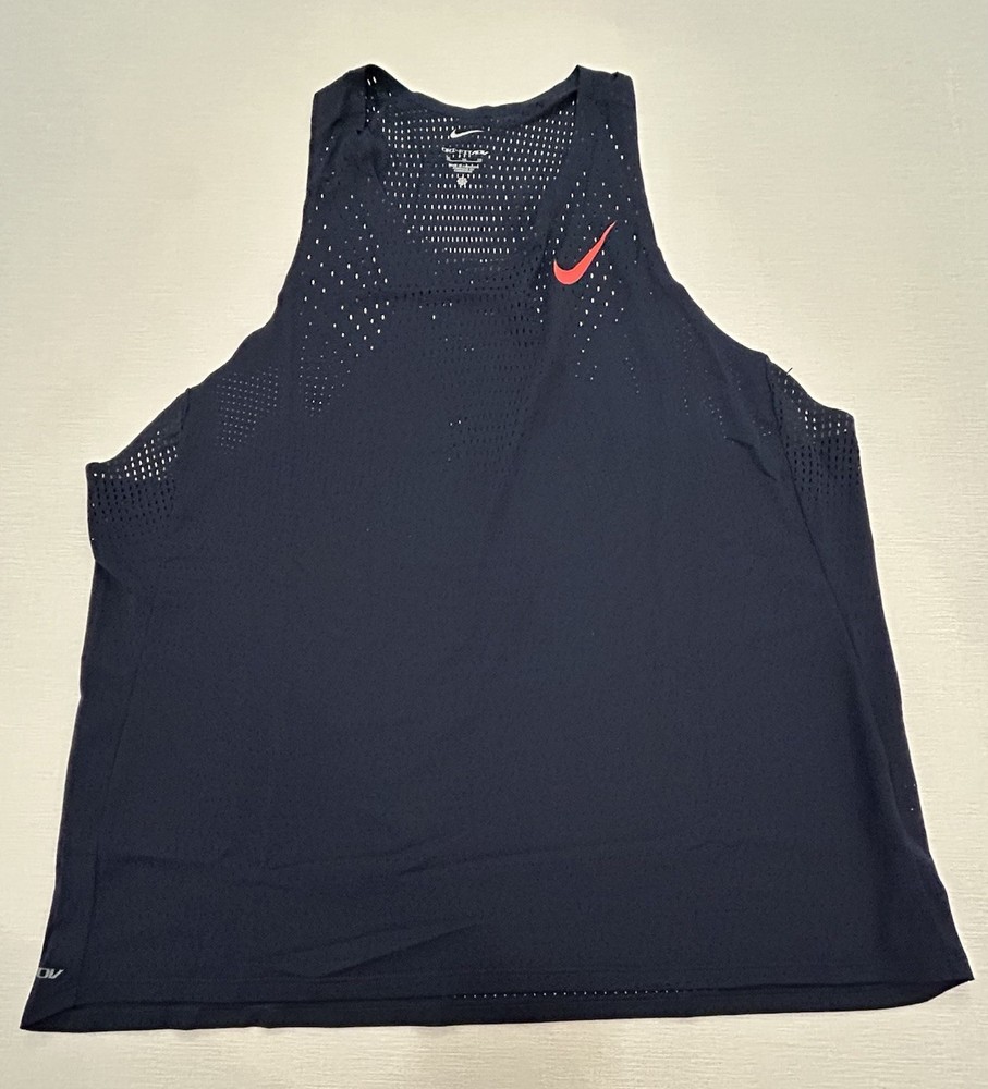 Nike AeroSwift Dri-FIT ADV Running Singlet 'Obsidian' FN4231-451 Men’s Sz XL