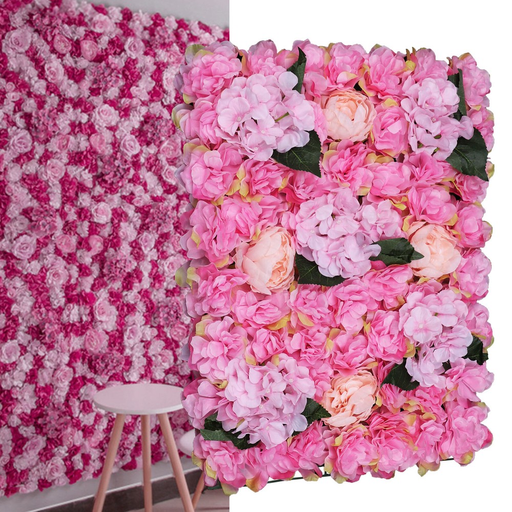 6Pcs Artificial Flower Wall Panels Floral Backdrop Wedding Party Decor 60*40cm