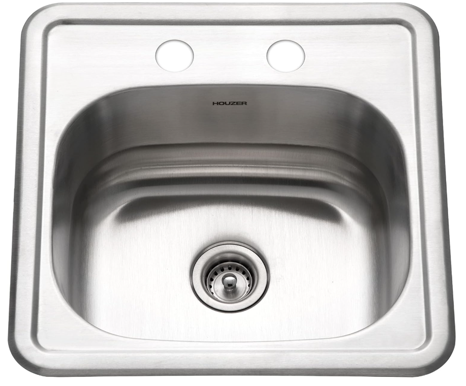 15x15 Stainless Steel Drop-In Topmount Bar Prep Utility Kitchen Sink