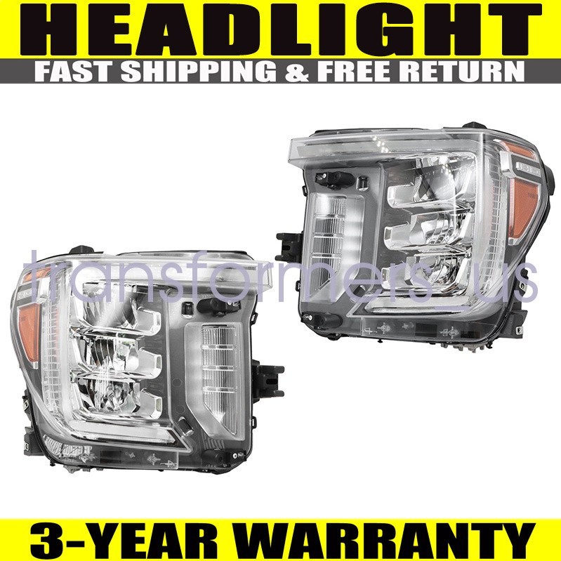 Pair Full LED Headlights For 2020-2023 GMC Sierra 2500 3500 HD Left + Right Side