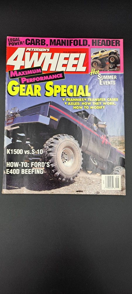 Rare Vintage Sept. September 1991 4 Wheel & OFF ROAD K1500 vs. S-10 FREE SHIP
