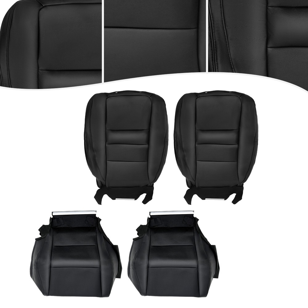 Black Driver & Passenger For 2008-2012 Honda Accord Seat Cover Bottom Top Cover