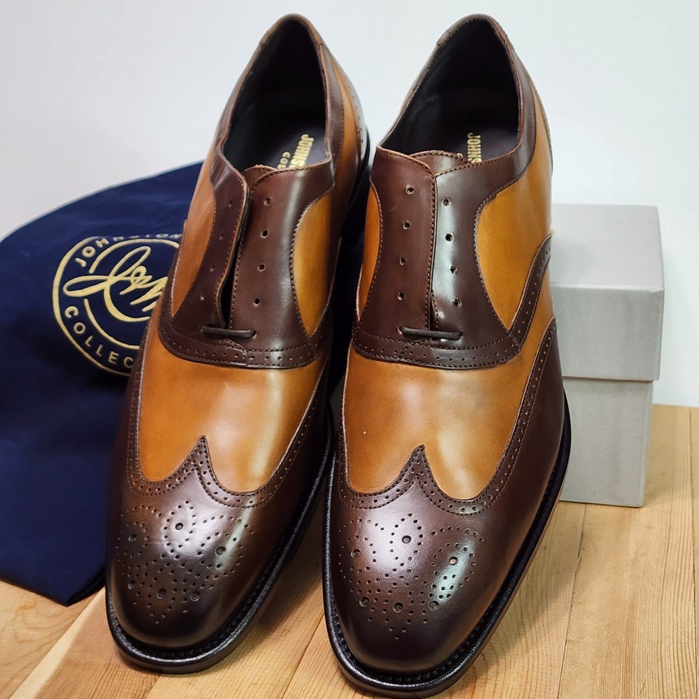 Johnston & Murphy ELLSWORTH WINGTIP 13-M Italian Calfskin 2 Tone #24-6930