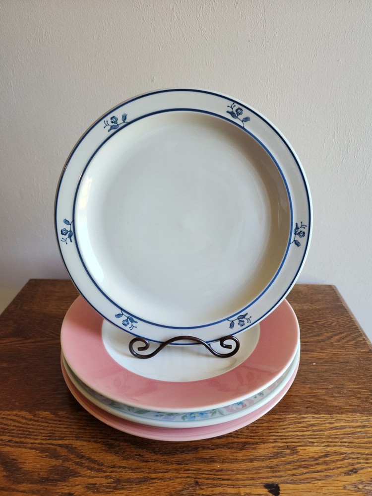 VTG Assorted Stoneware Ceramic Floral Dinner Plates 10 Inch for Weddings & Events