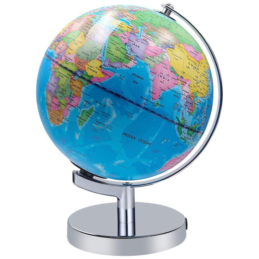 Illuminated LED World Globe with Stand for Education and Night Light