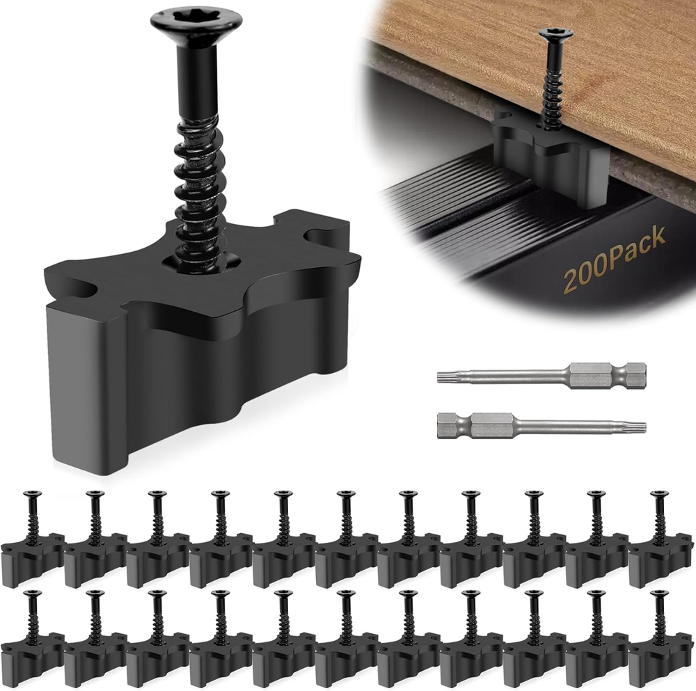 200 Pack Hidden Deck Fasteners for Composite Decking Board, Composite Decking Cl