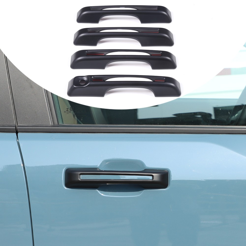 4-Piece ABS Matte Black Exterior Door Handle Covers for 2022-2024 Ford Maverick