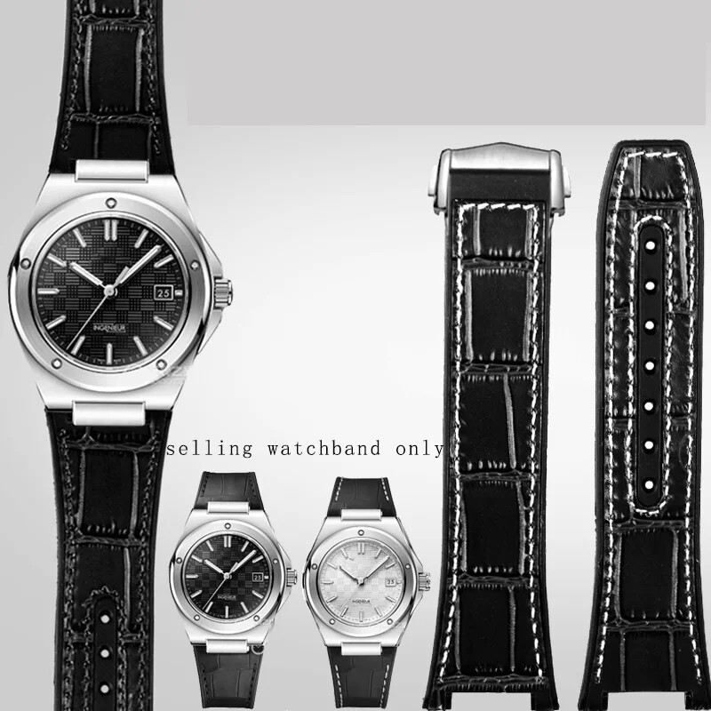 Notched Wristband for IWC Engineer IW328901 IW328902 328903 Cowhide Watch Strap