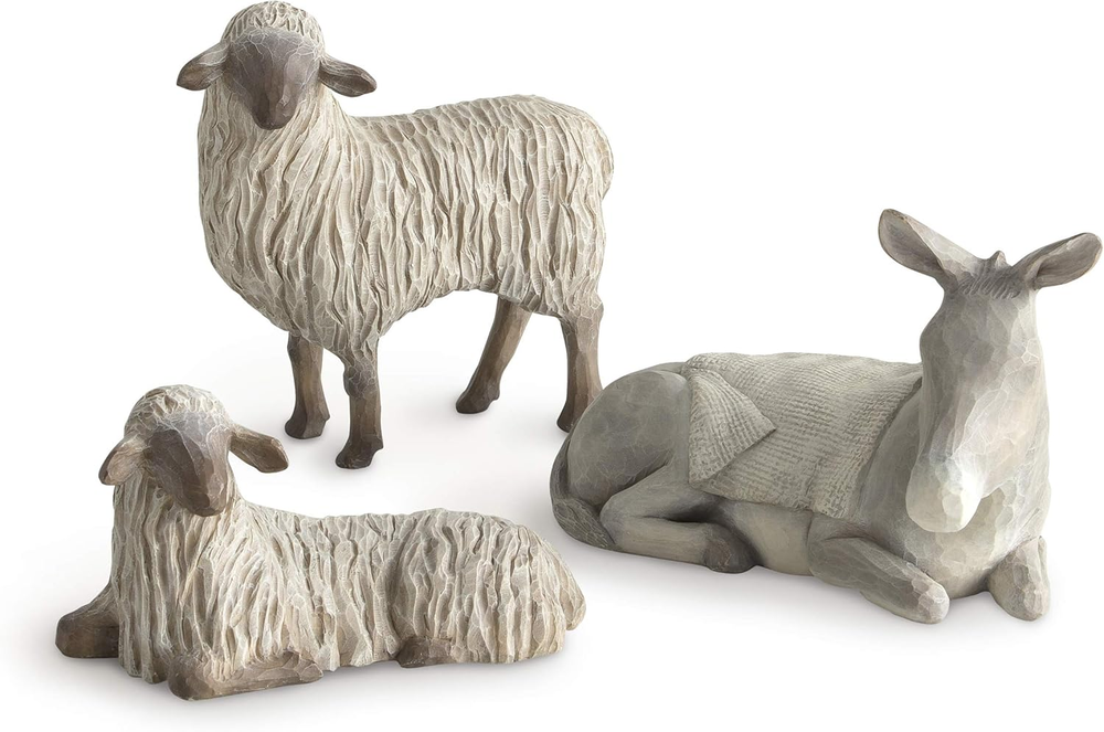 Hand-Painted Nativity Stable Animals Sculpture for Christmas Story