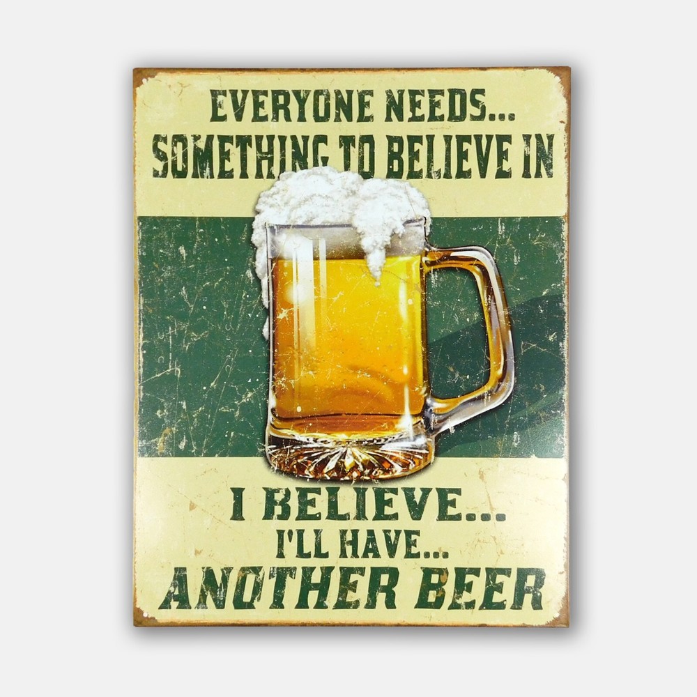 16 Inch I Believe I'll Have Another Beer Metal Wall Art by SIGNBOX