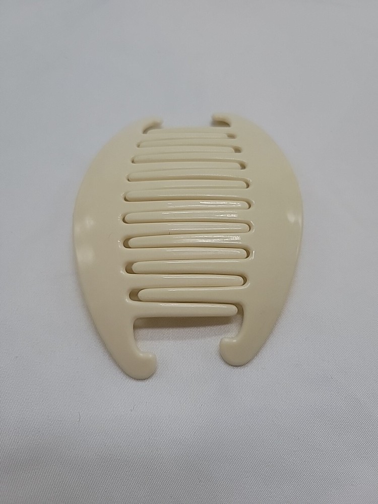 Vintage Hollywood Hair Clip Banana Comb Holder in Off White Cream