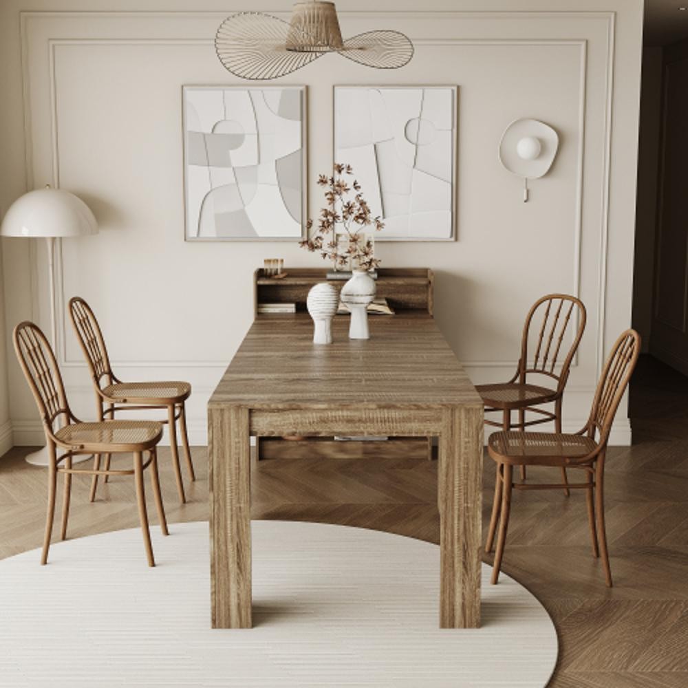 Modern Extendable Dining Table with Storage,Wooden Structure,Easy Maintenance
