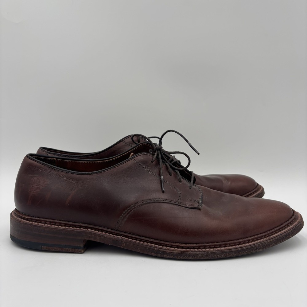 Alden Plain Toe Blucher Dress Shoes Mens Size 11 D Brown Leather Lace Up 29364F