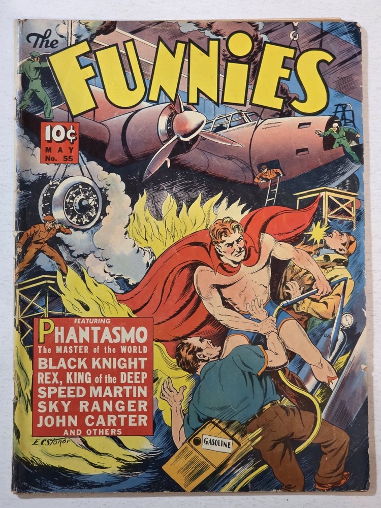 The Funnies #55 VG+ Dell Phantasmo, The Black Knight 1941 E.C. Stoner WWII Era