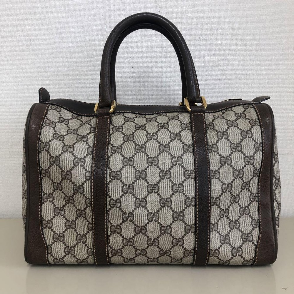 Gucci Old Gg Supreme Leather Mini Boston Bag Used Authentic