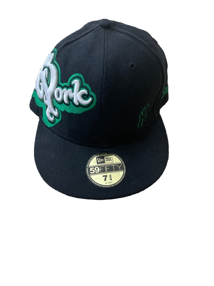 YANKEES NEW YORK MLB New Era 59Fifty Wool Black Large Stitched Hat Cap 7-3/4