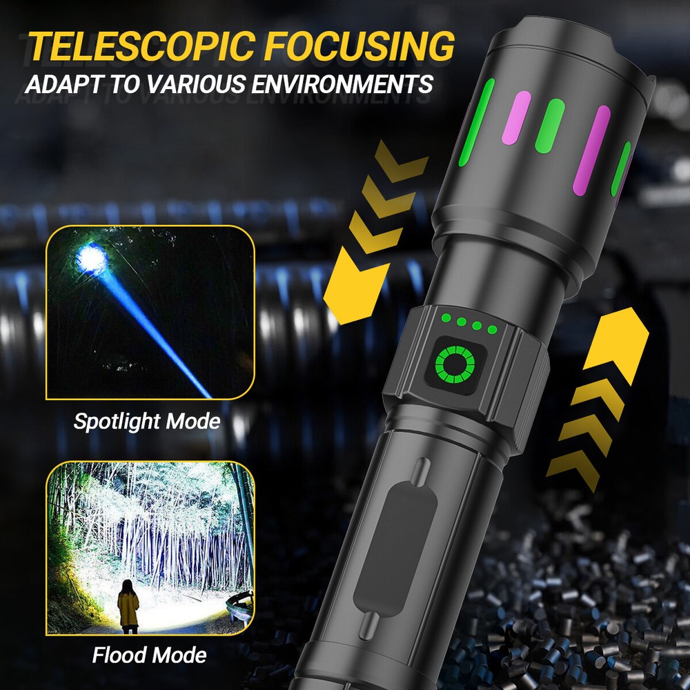 Super Bright LED Tactical Torch Police Flashlight Rechargeable 3 Mode Work Light