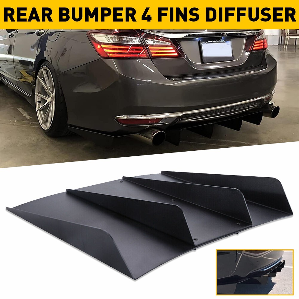 For Chevrolet Rear C8 Corvette Diffuser 4 Bumper Fins Splitter Lip Chin Spoiler