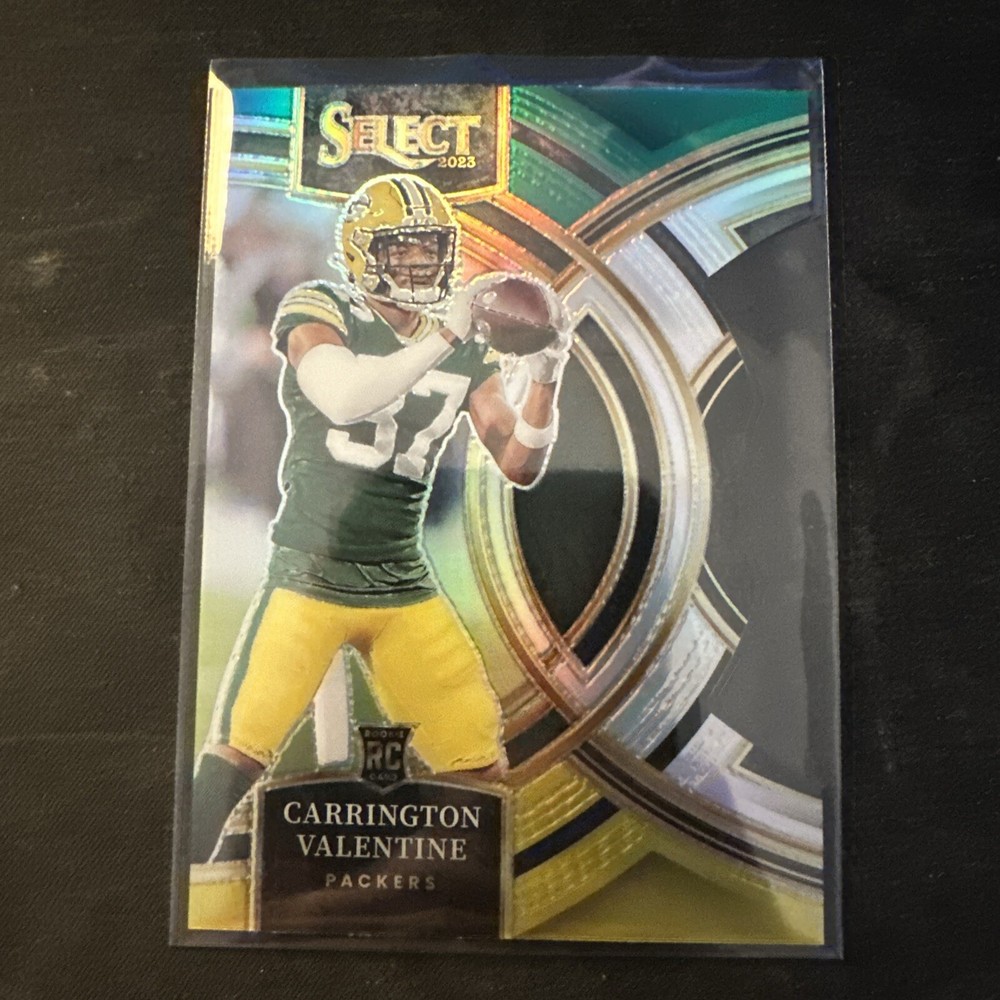 2023 Panini Select Carrington Valentine RC Premier Green & Yellow Die Cut 🔥