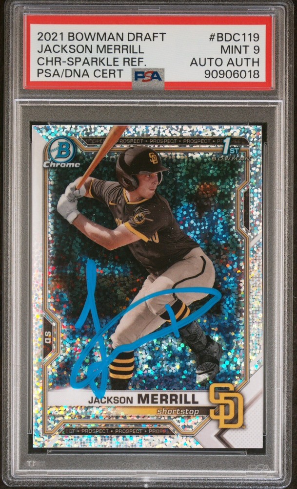 2021 Bowman Draft Chrome Jackson Merrill Isaac Frye BDC-119 Sparkle Refractor Rookie Card