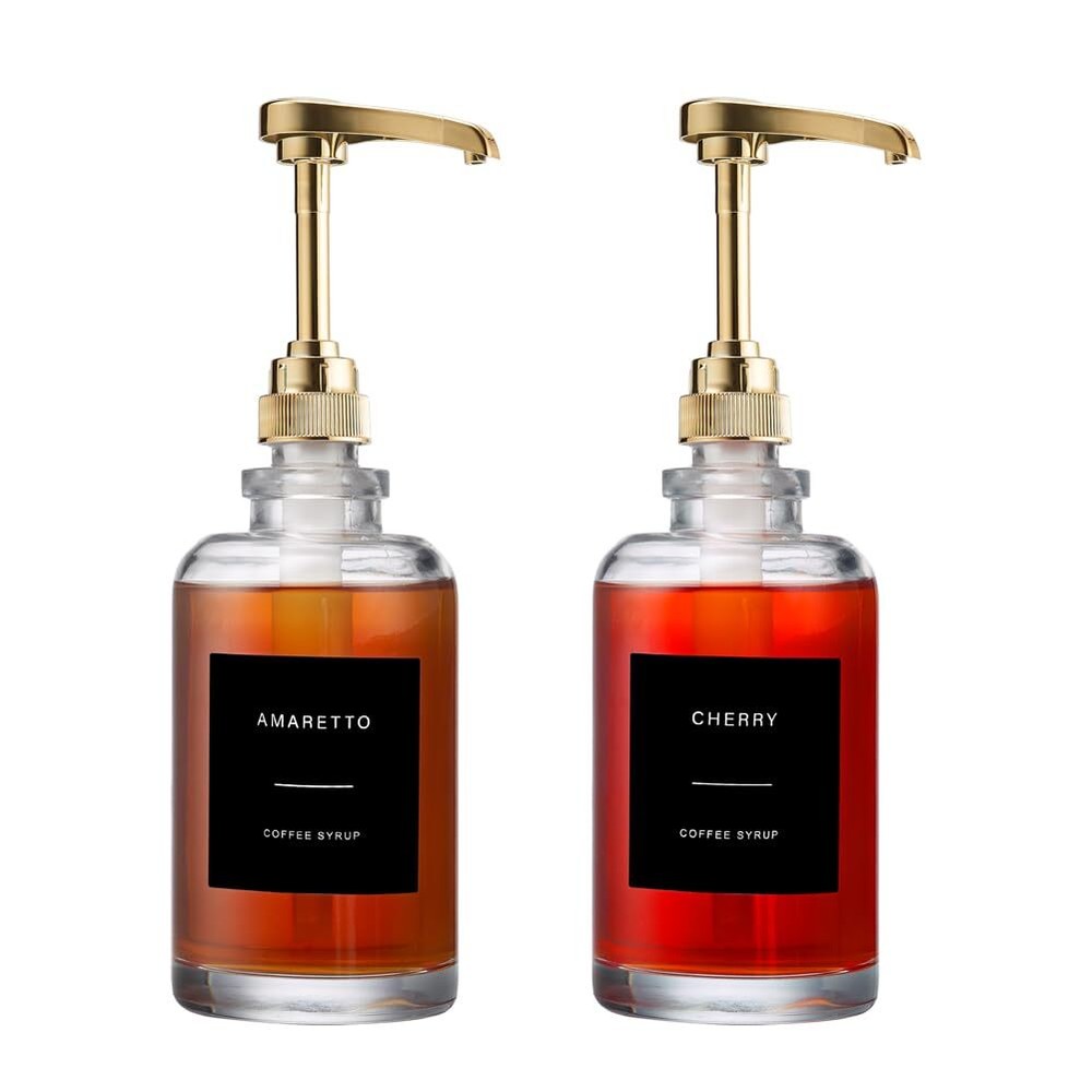 2024 Coffee Syrup Dispenser for Coffee Bar Accessories w/Large Leakproof Syru...