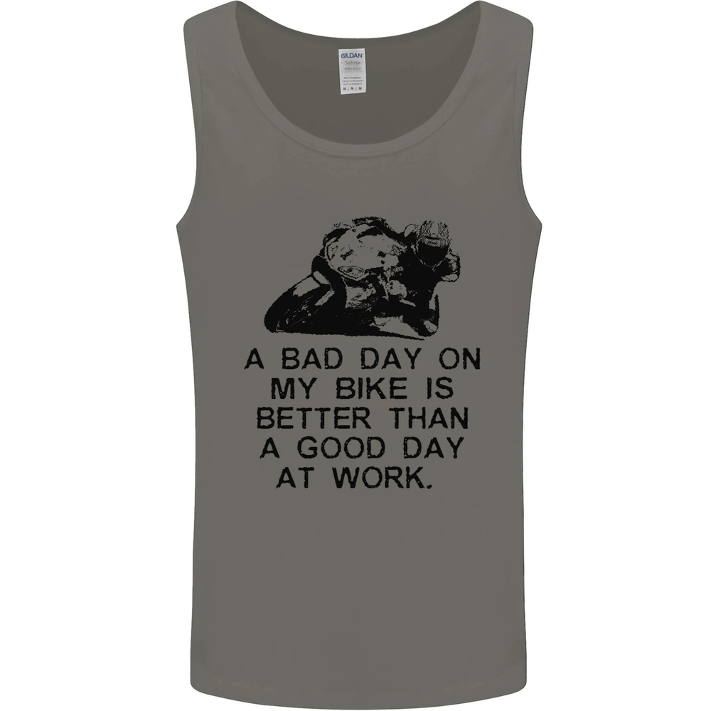 A Bad Day on My Bike Motorcycle Biker Mens Vest Tank Top