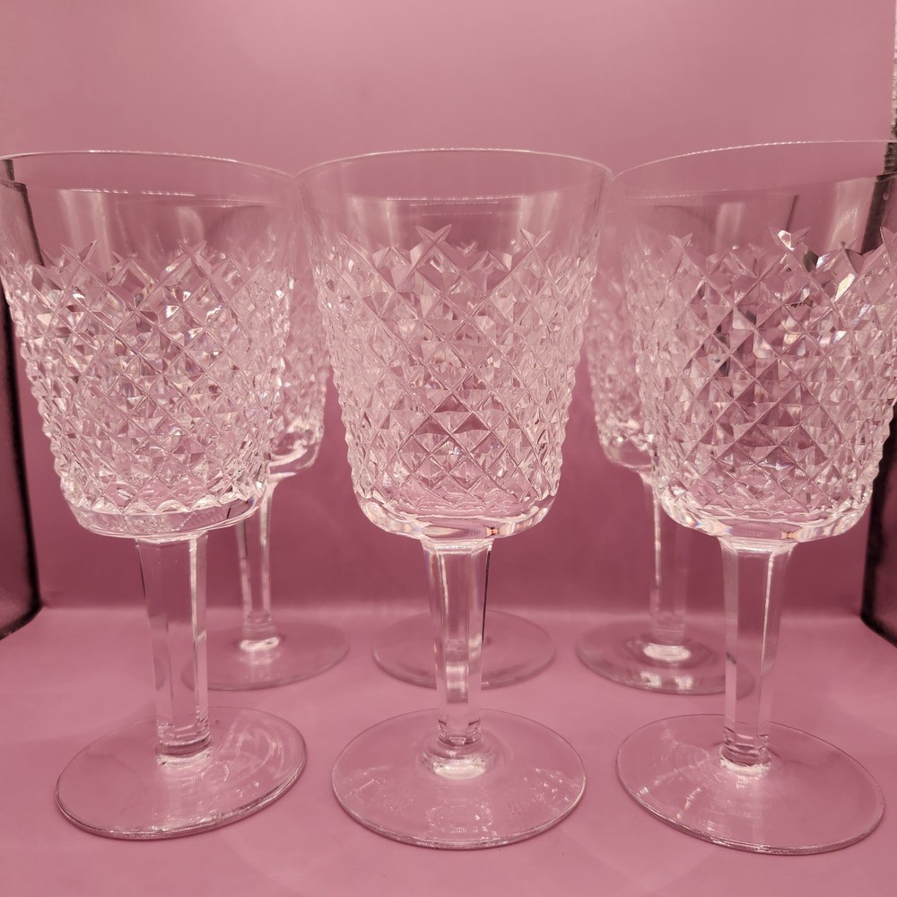 Vintage Set of 6 Waterford Crystal ALANA Wine Goblets