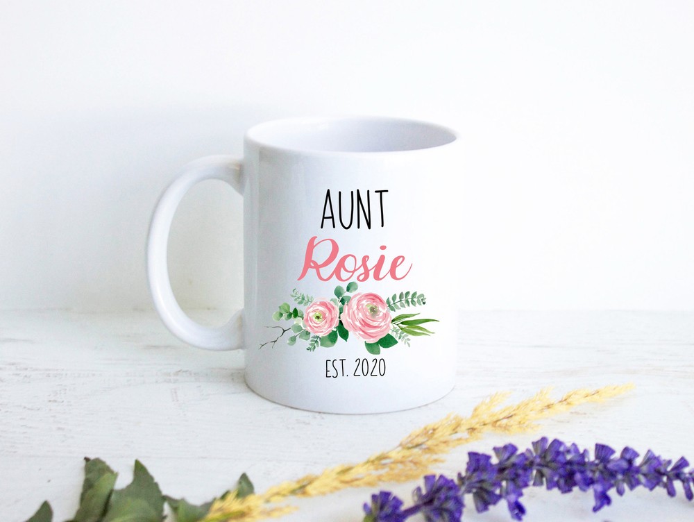 Personalized Aunt Name Mug New Aunt Gift Baby Announcement Best Aunt Custom Gift