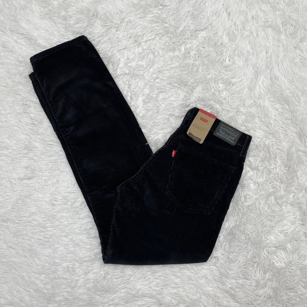 Levi’s Women’s Corduroy Pants Size 27 27x30 Black Straight Leg New NWT