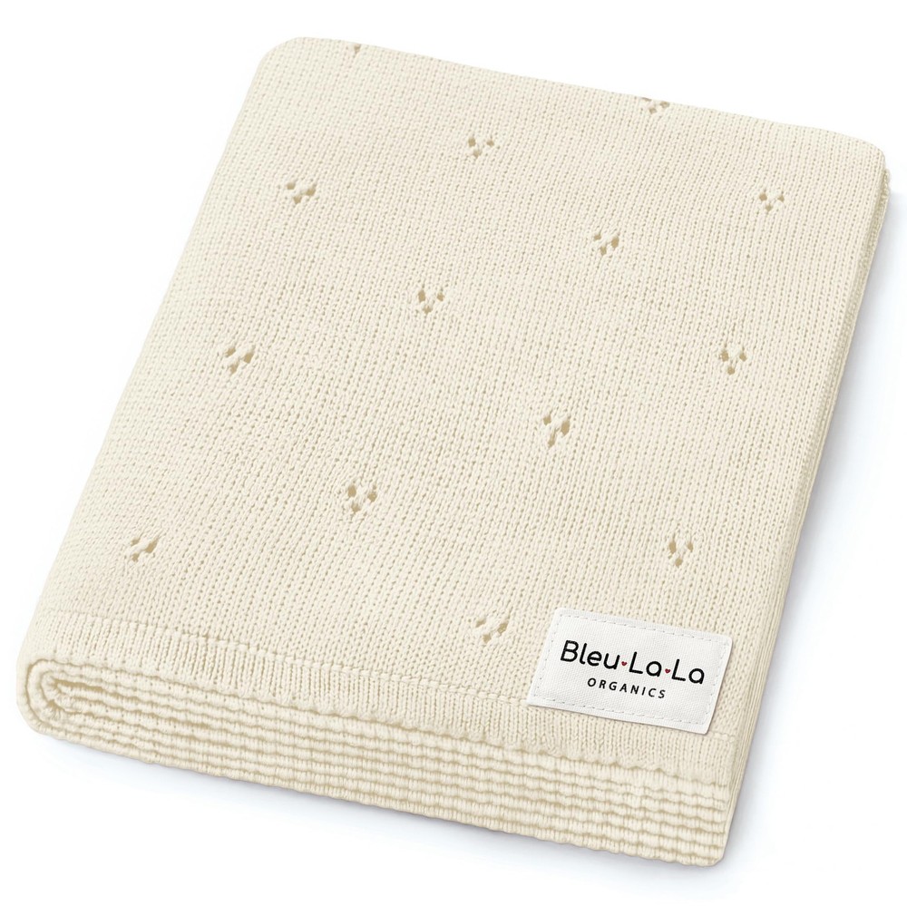 Organic Pointelle Receiving Swaddle Blanket for Boys & Girls - 100% Luxury Or...
