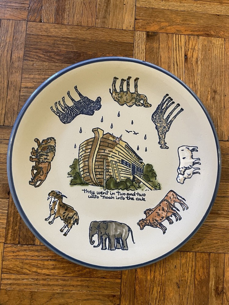 11” Stoneware Heavy Platter, Noah’s Ark, Louisville Stoneware Made in Kentucky