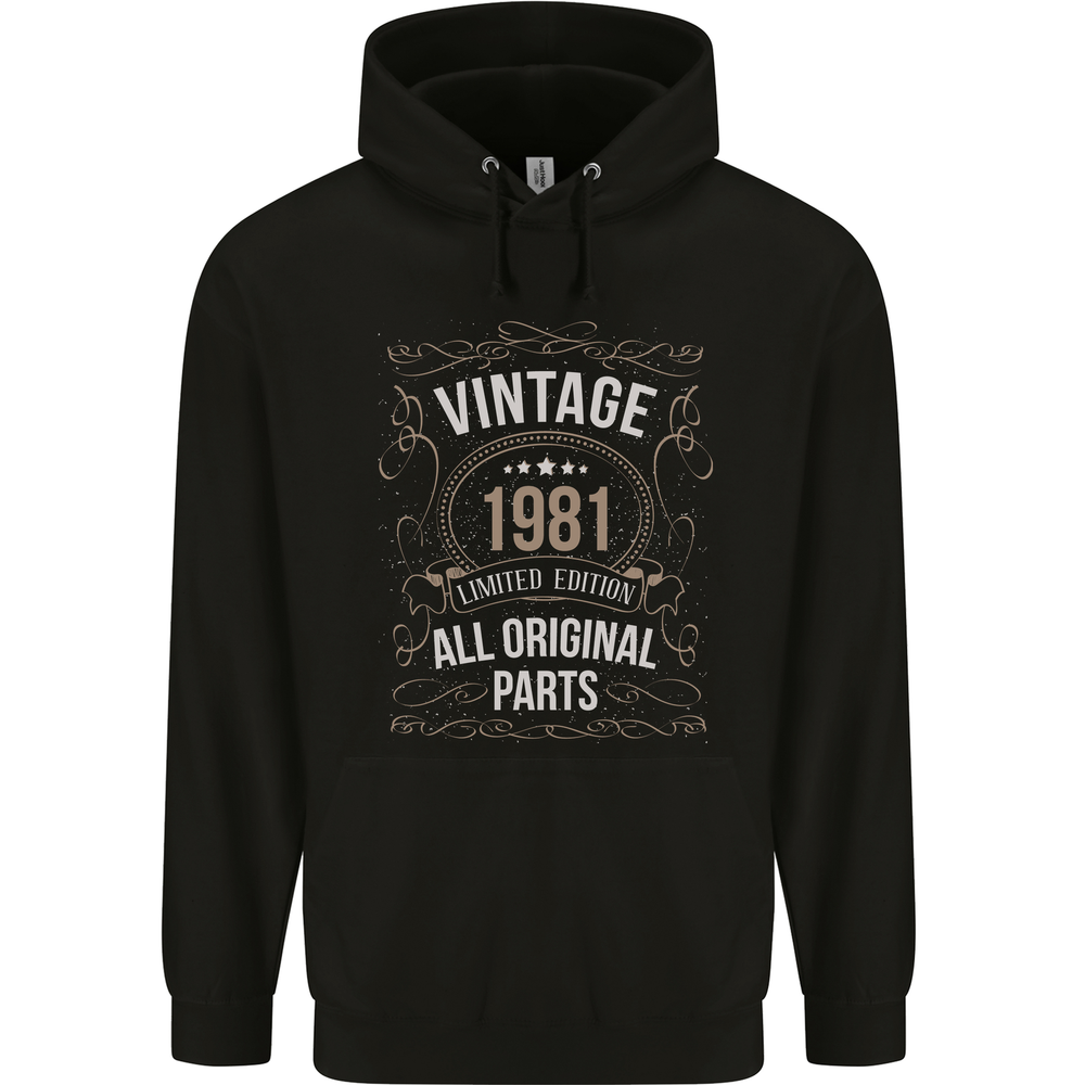 44th Birthday Limited Edition 1981 Mens 80% Cotton Hoodie