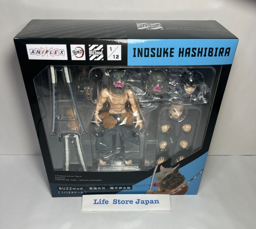 BUZZmod. Demon Slayer Kimetsu no Yaiba Inosuke 1/12 Scale Action Figure Aniplex