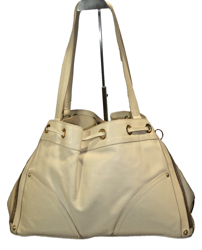 Mulberry Poppy Beige Soft Leather Expandable Satchel Shoulder Bag Excellent Condition