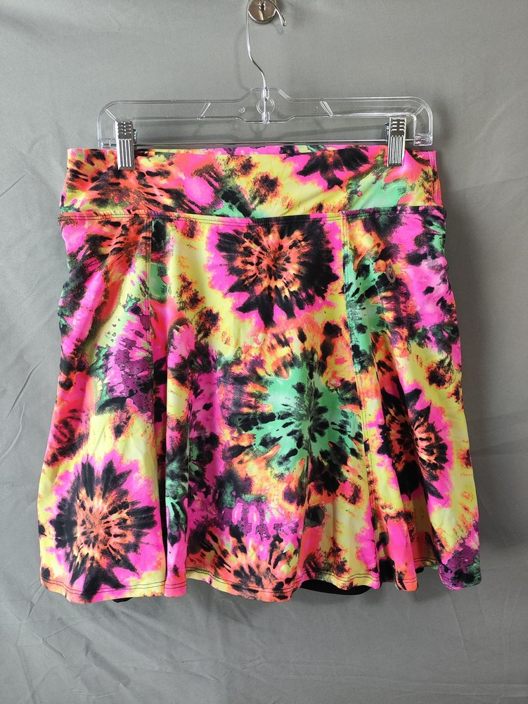 Donajo Skirt Womens Size 3 Neon Tie Dye Athletic Activewear Brazil Festival