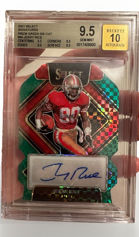 2021 SELECT SIGNATURES PRIZM GREEN DIE CUT Jerry Rice 2/5