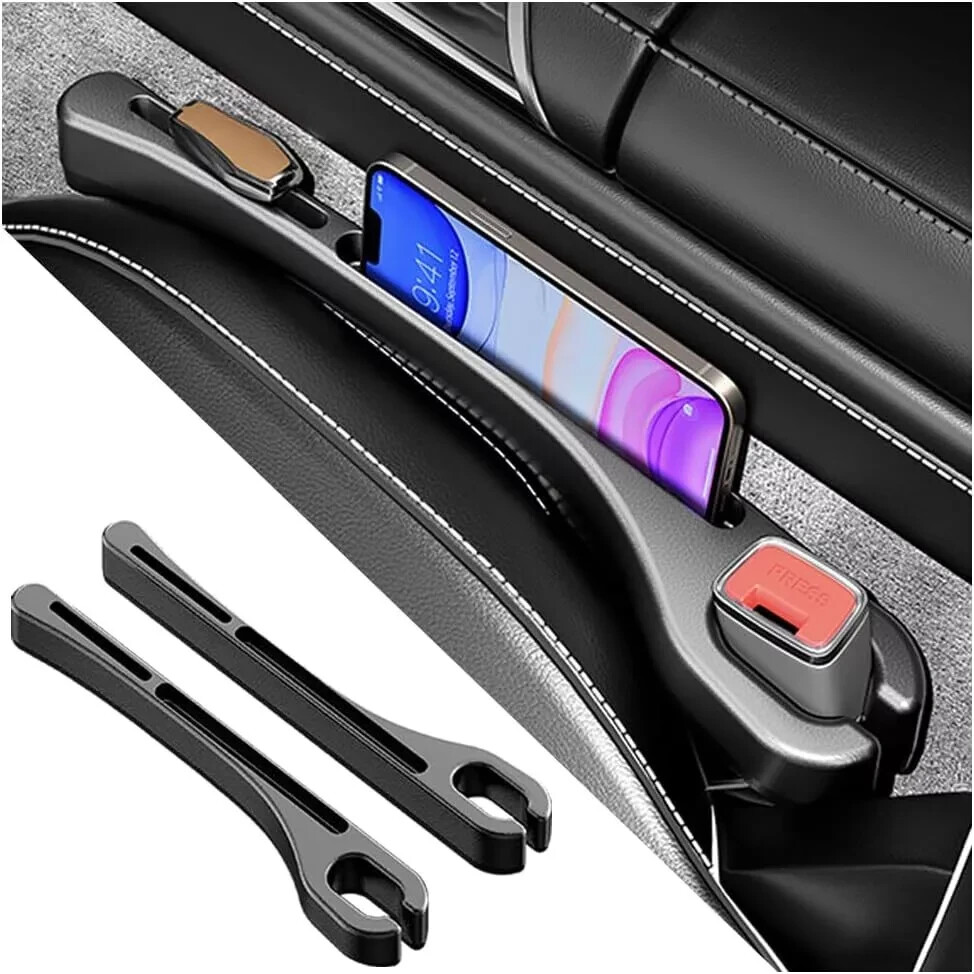 2PCS Car Seat Gap Filler Organizer with Phone Holder,[Upgrade Version] Car Seat