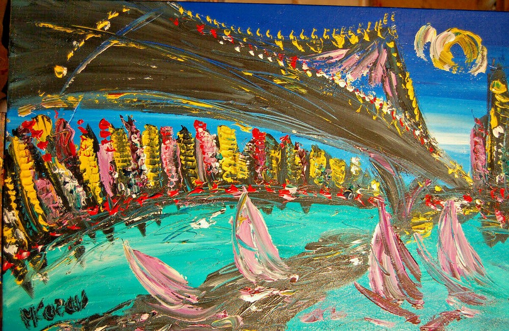 NYCITY TEXTURED painting Abstract Modern Art  Contemporary  WALL DECOR YRVT5