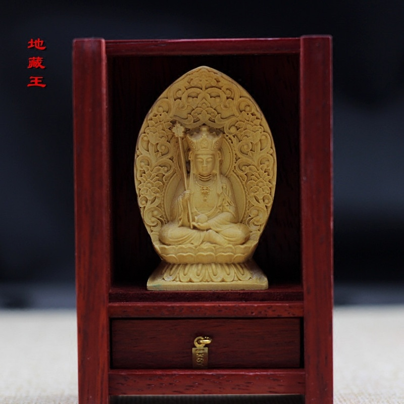 Mahogany Mini Buddhist Altar Enshrines Bodhisattva Buddhist altar Decoration