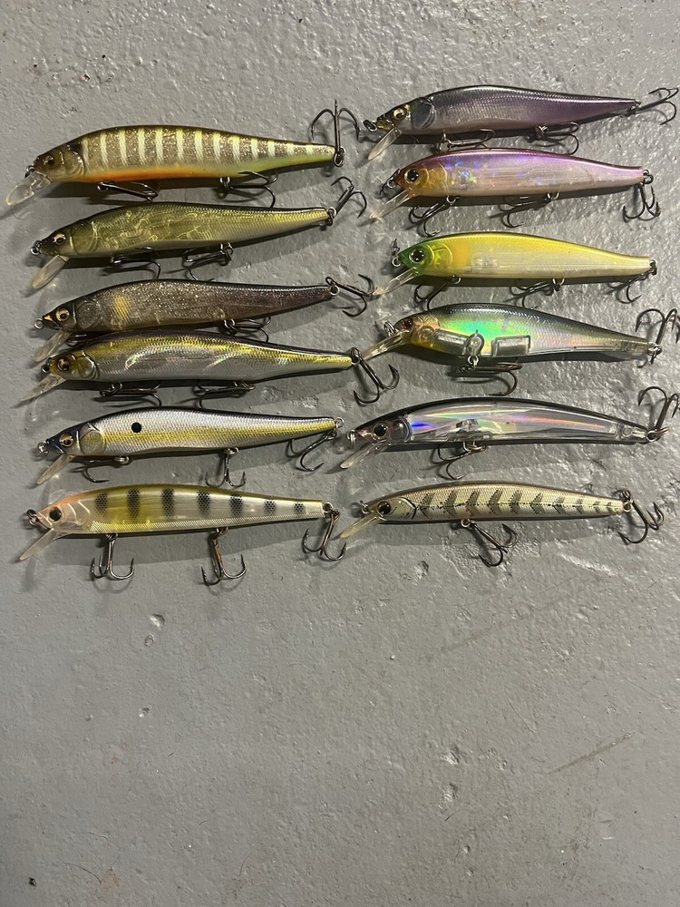 12 pc Jerkbait Lot Megabass 110, YoZuri, Rapala, Ima