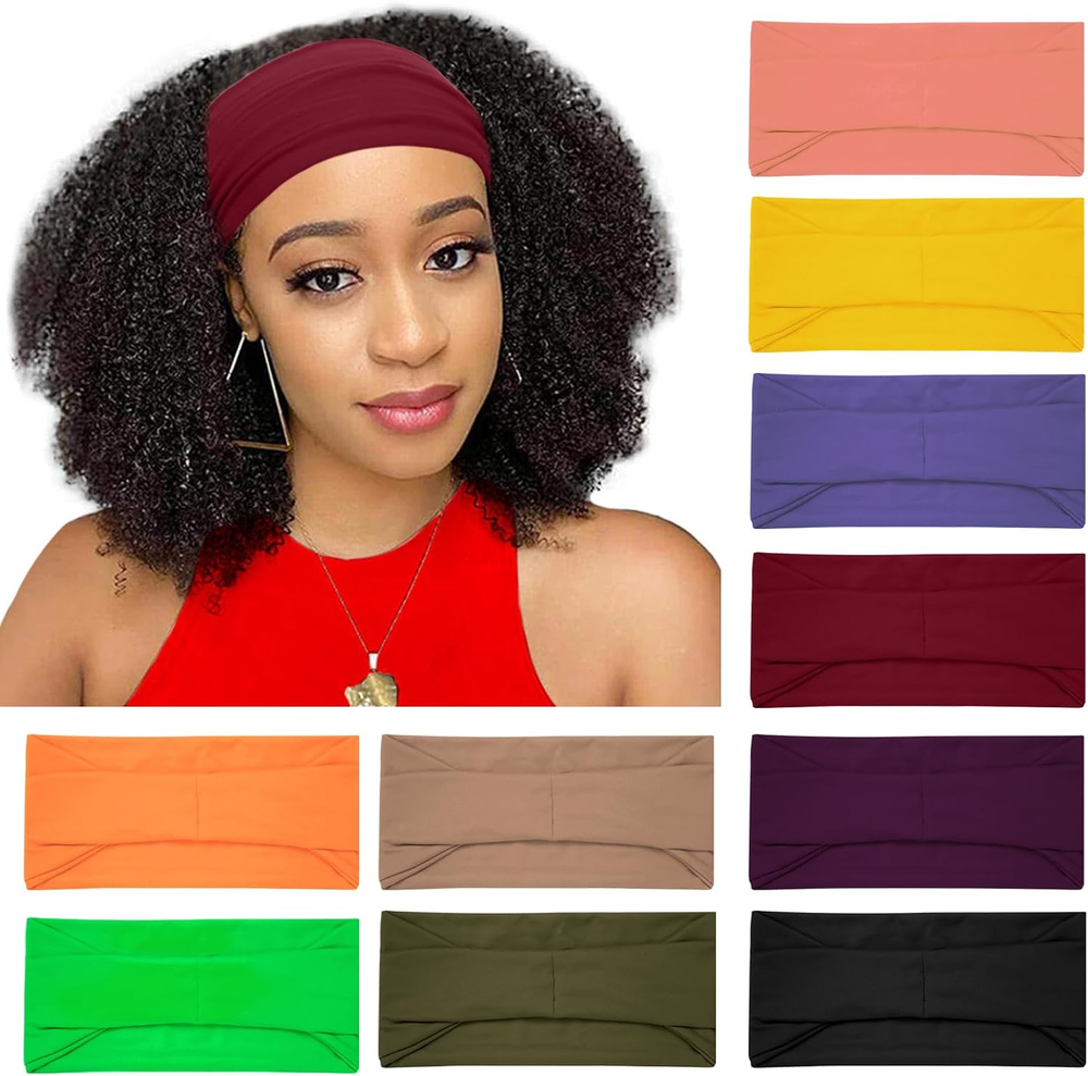 Non Slip Wide Boho Headband for Women - Yoga Running Workout Hairband