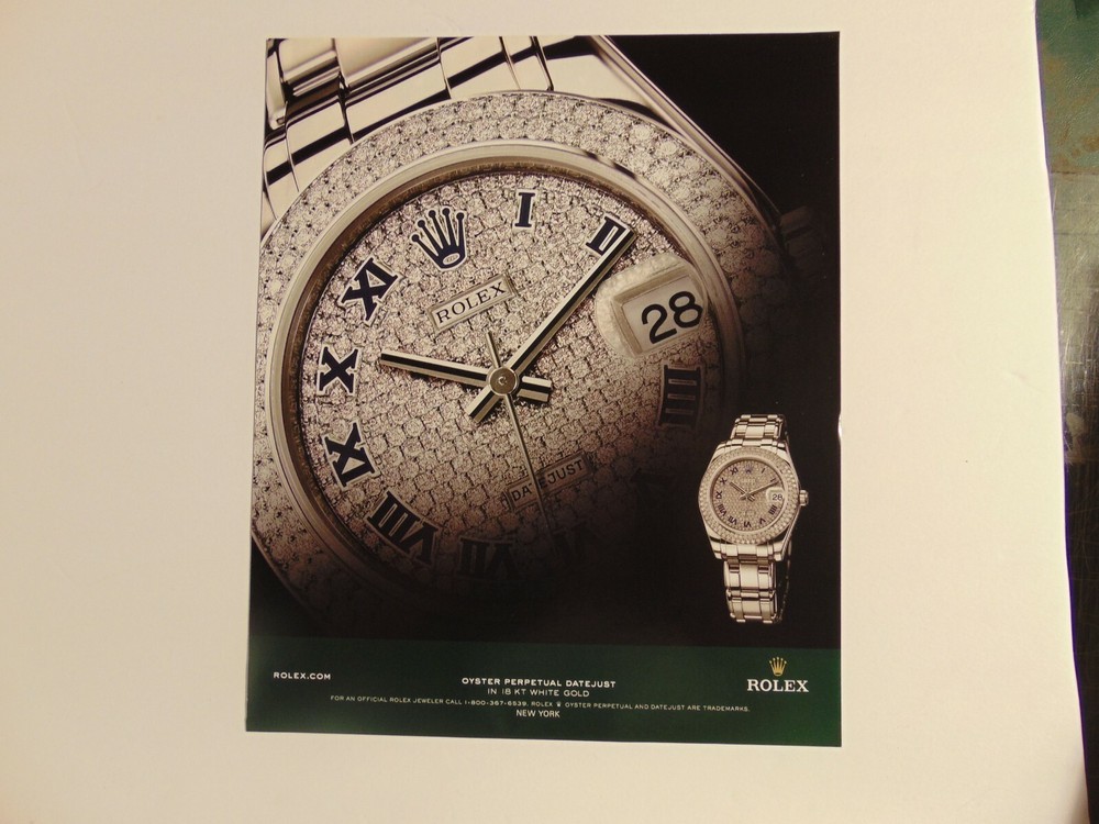 2008 Rolex Oyster Perpetual Datejust Vintage Watch Art Print Ad