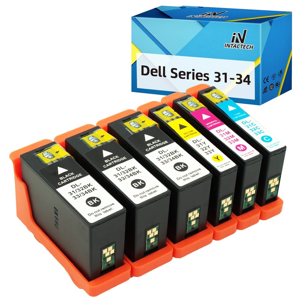Intactech Compatible Dell Series 31 32 33 34 Ink Cartridges Work for Dell V52...