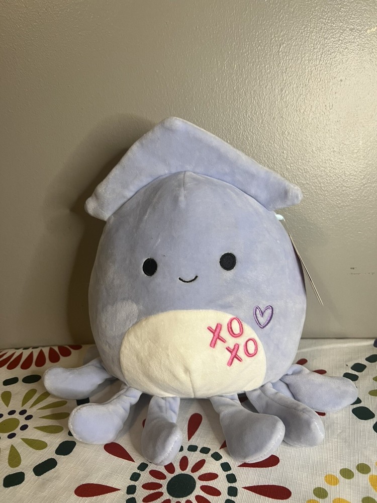 NWT Squishmallow Stacy the Squid XOXO Heart Valentine 2021 Plush 7.5
