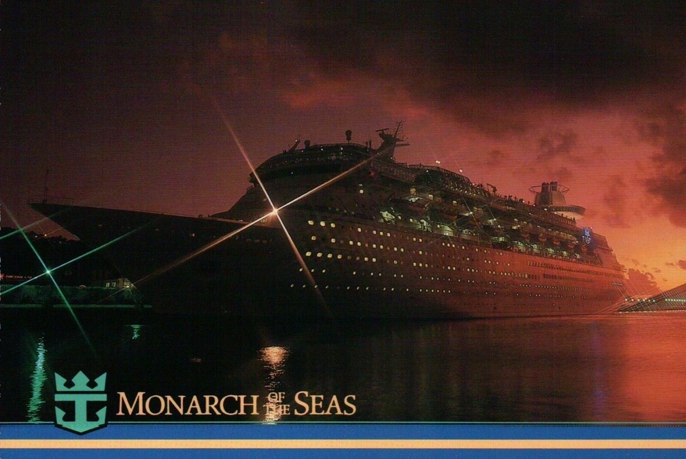 Royal Caribbean's Monarch of the Seas Sunset Night Cruise Postcard  